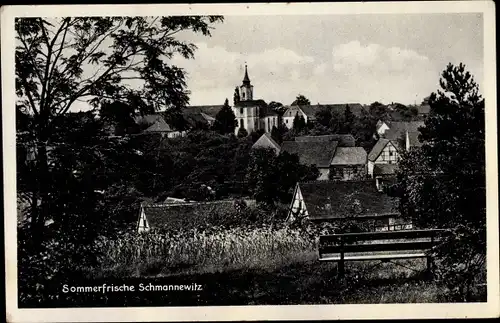 Ak Schmannewitz Dahlen in Sachsen, Blick auf den Ort