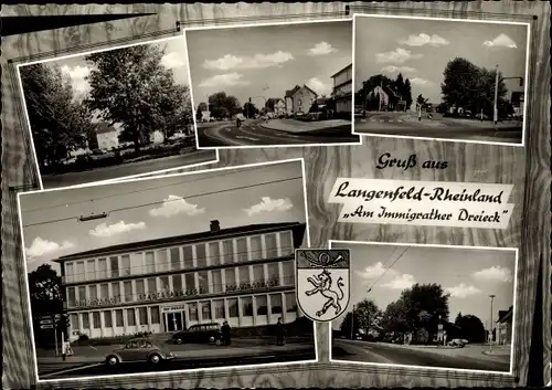 Wappen Ak Langenfeld im Rheinland, Straßenpartie, Sparkasse