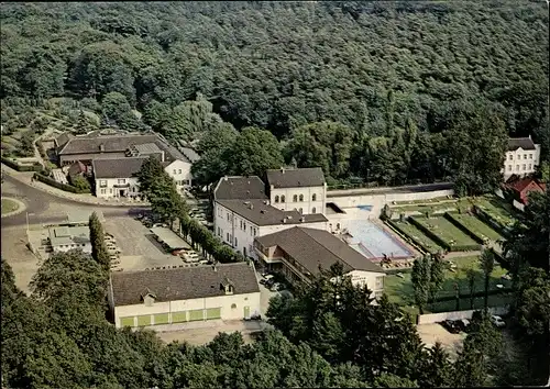 Ak Ratingen Nordrhein Westfalen, Fliegeraufnahme, Gaststätte Krummenweg, Hotel, Schwimmbad