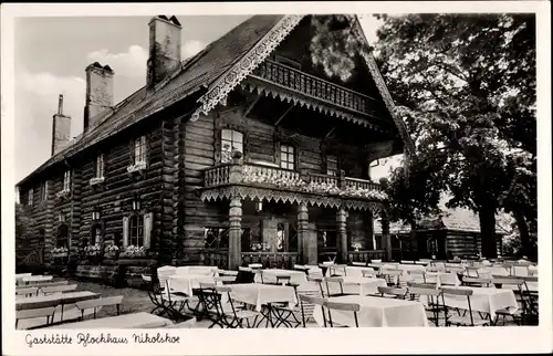 Ak Berlin Zehlendorf Wannsee, Nikolskoe, Gaststätte Blockhaus