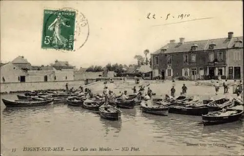 Ak Isigny sur Mer Calvados, La Cale aux Moules