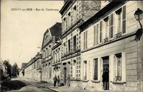 Ak Isigny sur Mer Calvados, Rue de Cherbourg