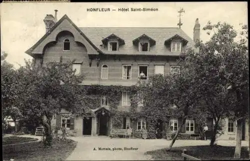 Ak Honfleur Calvados, Hôtel Saint Siméon, vue de face
