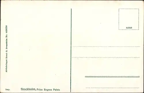 Ak Stockholm Schweden, Prins Eugen Palais