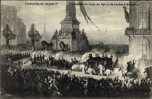 Ak Bruxelles Brüssel, Funerailles de Leopold 1, Translation du corps du Palais de Laeken