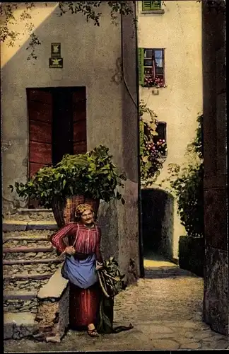 Ak Gandria Lago di Lugano Tessin Schweiz, Motivo artistico