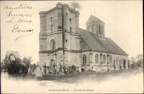 Ak Magny en Vexin Val-d’Oise, L'Eglise de Nucourt