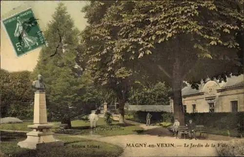 Ak Magny en Vexin Val-d’Oise, Le Jardin de la Ville