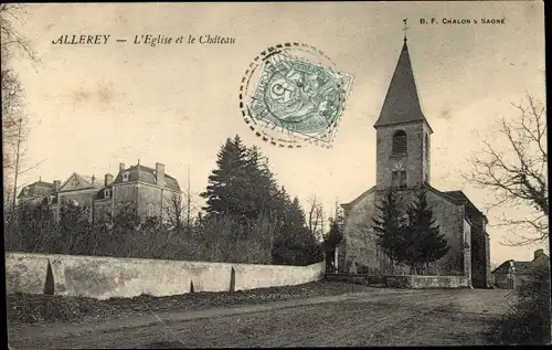 Ak Allerey Côte d’Or, L'Eglise et le Chateau