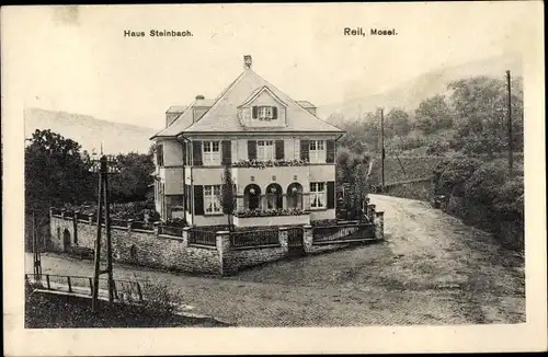 Ak Reil Bernkastel Wittlich Rheinland Pfalz, Haus Steinbach, Straßenpartie