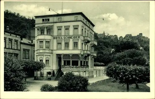 Ak Sankt Goar am Rhein, Hotel Schneider