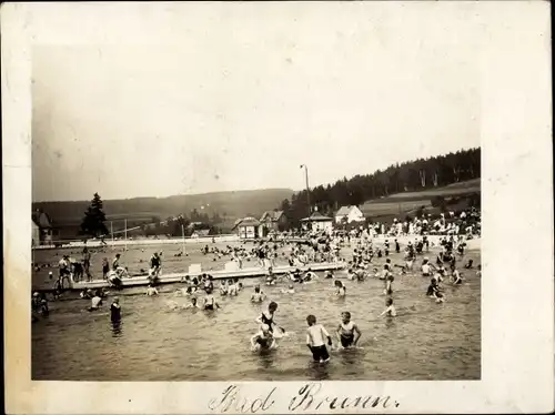 Foto Ak Brunn Nürnberg in Mittelfranken, Badepartie