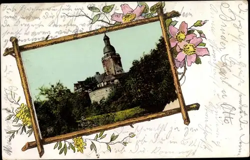 Passepartout Ak Falkenstein im Harz, Burg Falkenstein