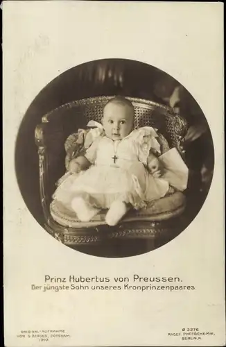 Ak Prinz Hubertus von Preußen als Baby, der jüngste Sohn des Kronprinzenpaares, PH 2276