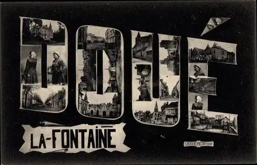 Buchstaben Ak Doué la Fontaine Maine et Loire, Vues Differentes