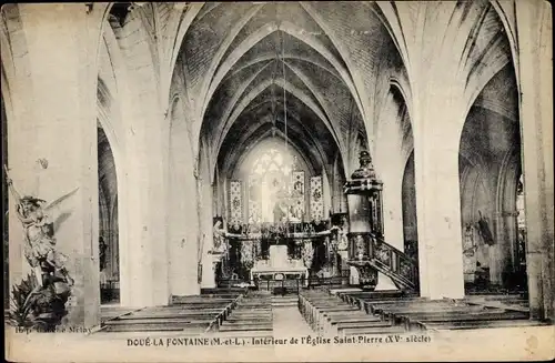 Ak Doué la Fontaine Maine et Loire, Interieur de l'Eglise Saint Pierre