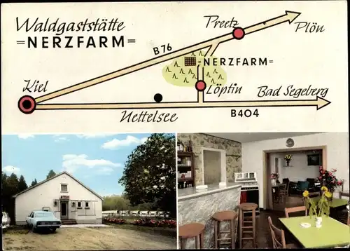 Landkarten Ak Löptin im Barkauer Land, Waldgaststätte Nerzfarm, Innenansicht