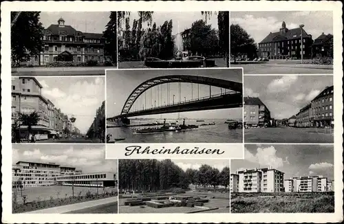 Ak Rheinhausen Duisburg Nordrhein Westfalen, Brücke, Brunnen, Wohnhäuser