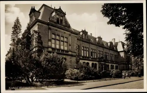 Ak Krefeld am Niederrhein, Webeschule