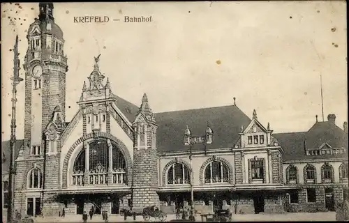 Ak Krefeld am Niederrhein, Bahnhof