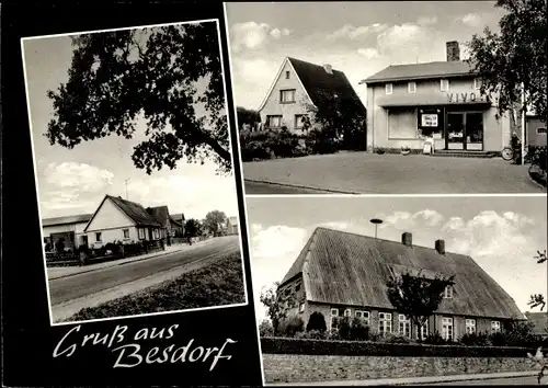 Ak Besdorf Wacken in Schleswig Holstein, Ortspartie, Laden Vivo