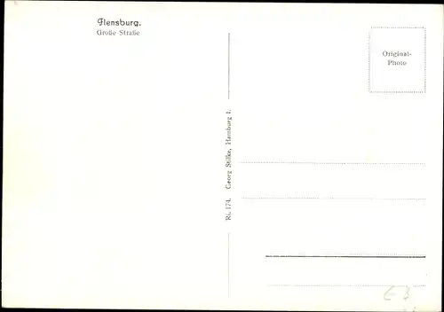 Ak Flensburg in Schleswig Holstein, Große Straße, Kirche, Herrenmoden R. Nuschke