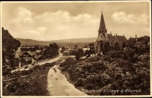 Ak Westcott Surrey South East England, Village and Church
