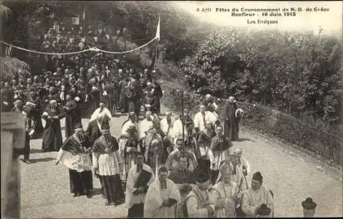 Ak Honfleur Calvados, Fêtes du Couronnement de N D de Grâce, 19.06.1913, Les Evêques