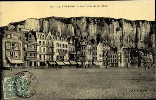 Ak Le Treport Seine Maritime, Les villas de la plage