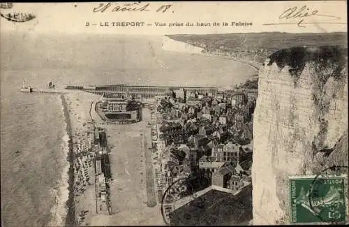 Ak Le Treport Seine Maritime, Vue prise du haut de la Falaise