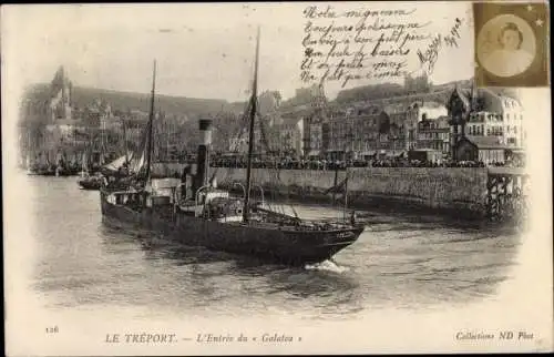 Ak Le Treport Seine Maritime, L'Entree du Galatea