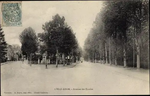 Ak L'Isle Adam Val d’Oise, Avenue des Ecuries