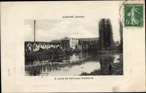 Ak Aubigné Racan Sarthe, 2. Usine de Varennes