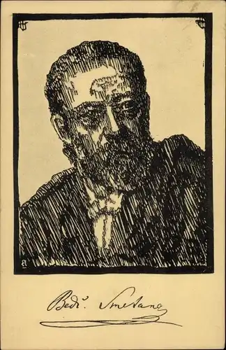 Künstler Ak Bilek, F., Komponist Bedřich Smetana
