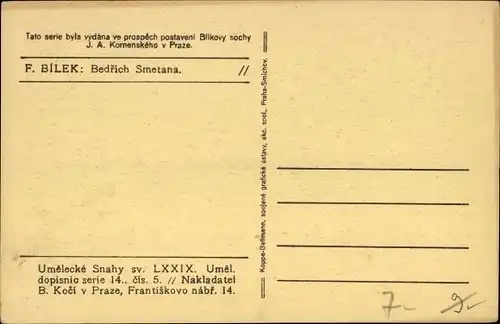 Künstler Ak Bilek, F., Komponist Bedřich Smetana