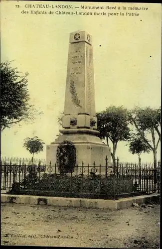 Ak Chateau Landon Seine et Marne, Gefallenendenkmal