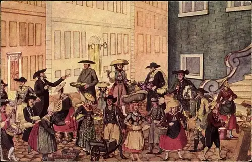 Künstler Ak Suhr, C, Hamburger Leben im Anfang des 19. Jahrhunderts