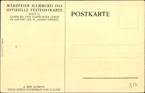 Künstler Ak Suhr, C, Hamburger Leben im Anfang des 19. Jahrhunderts