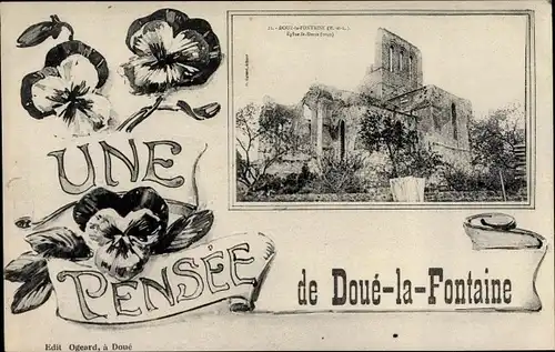 Passepartout Ak Doué la Fontaine Maine et Loire, Eglise St Denis