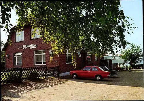 Ak Wrohe Westensee, Wald- und Seegaststätte Zum Fischmeister, Außenansicht