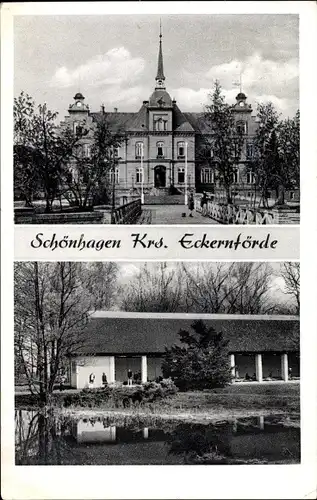 Ak Ostseebad Schönhagen, Ortspartie