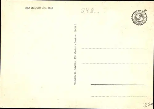 Ak Osdorf in Holstein, Siedlung, Straßenansicht, Kirche