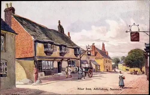 Künstler Ak Alfriston East Sussex South East England, Star Inn