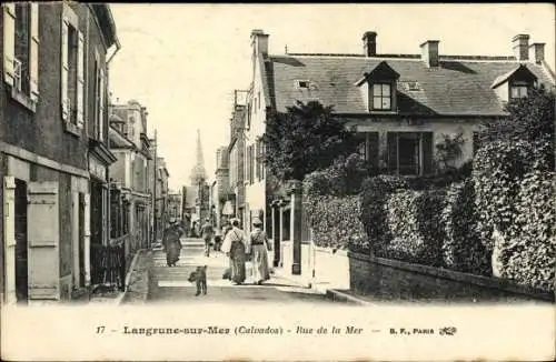 Ak Langrune sur Mer Calvados, Rue de la Mer