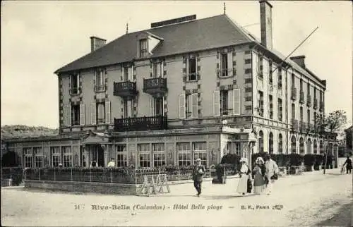 Ak Ouistreham Calvados, Hôtel Belle plage, vue générale