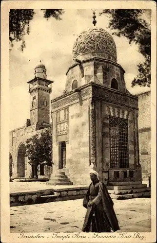 Ak Jerusalem Israel, Tempelplatz, Brunnen Kait Bey