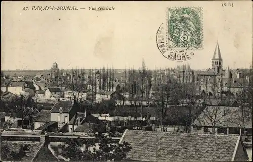 Ak Paray le Monial Saône et Loire, Vue Generale