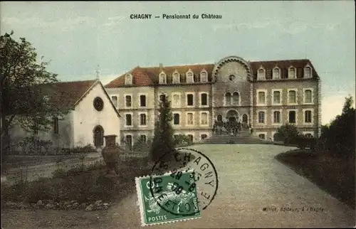 Ak Chagny Saône et Loire, Pensionnat du Chateau