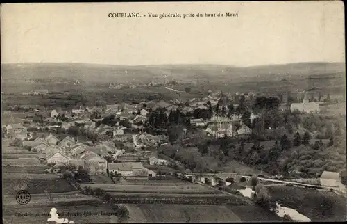 Ak Coublanc Saône et Loire, Vue generale, prise du haut du Mont