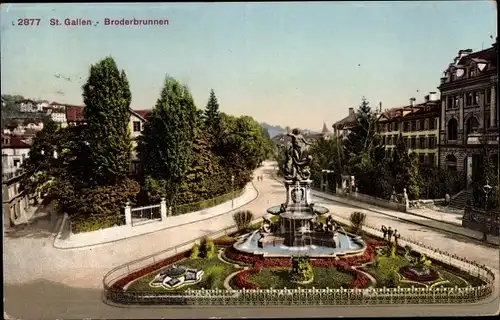 Ak Sankt Gallen Stadt Schweiz, Broderbrunnen